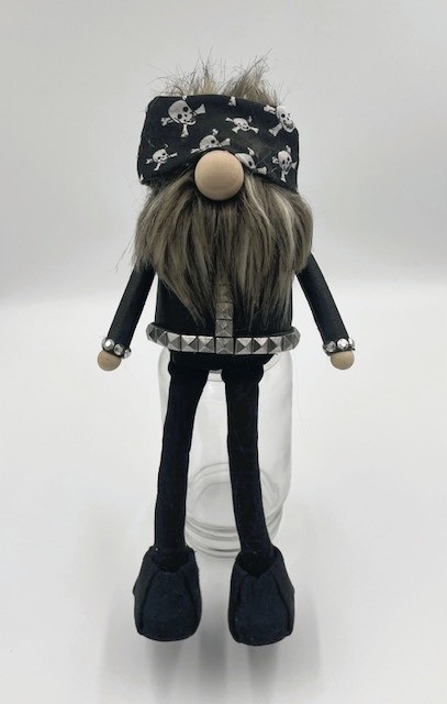 Biker in Leather Gnome Shelf Sitter