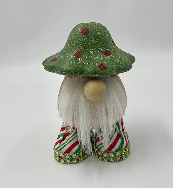 Christmasy Mushroom Gnome with shoes