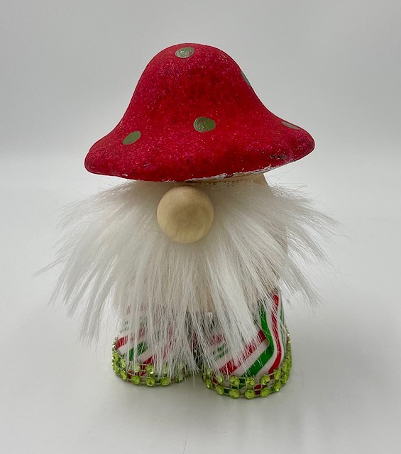 Christmasy Mushroom Gnome with shoes
