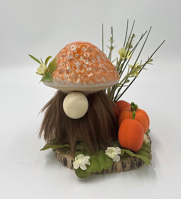Fall Pumpkin Mushroom Gnome