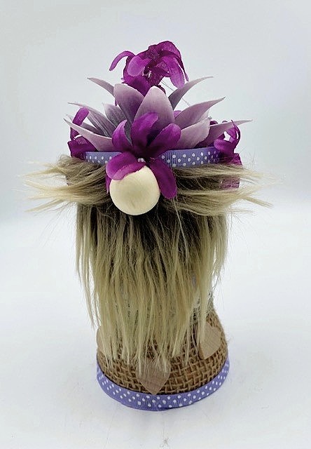 Tall Purple Flower Pot Gnome