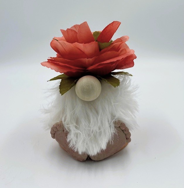 Small Orange Flower Pot Gnome