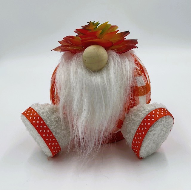 Orange Polka Dot Pumpkin Gnome