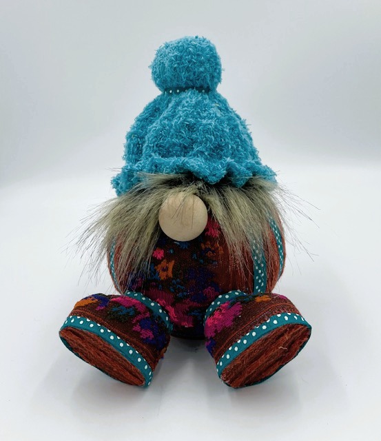 Turquois Red Pumpkin Gnome