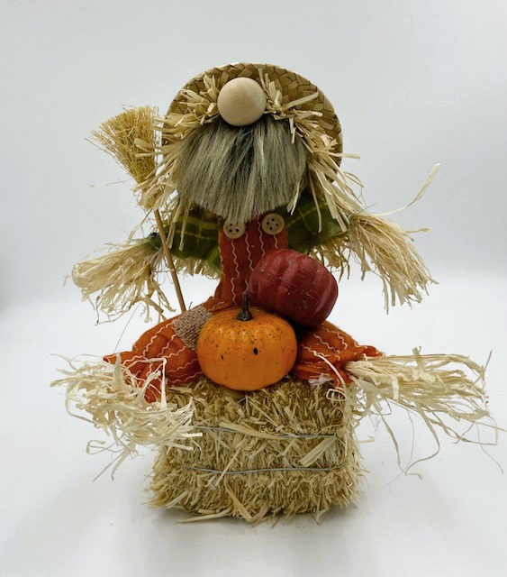(SOLD) Scarecrow on Haystack gnome