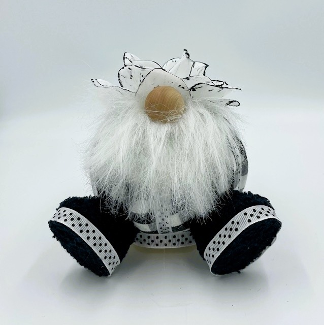 Black and White Pumpkin Gnome