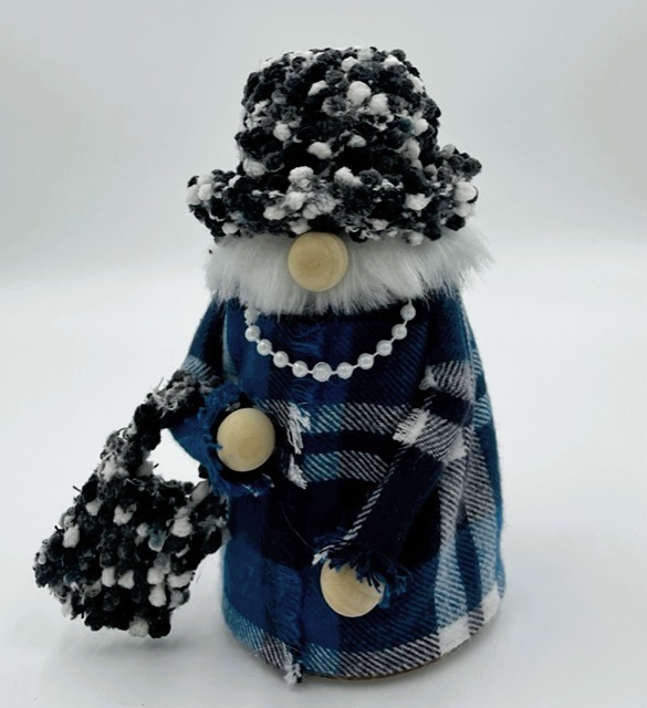 Blue Flannel Lady Gnome