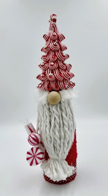 Candy Cane Santa Gnome Bottle 