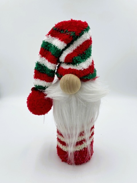 Christmas Striped Gnome Bottle