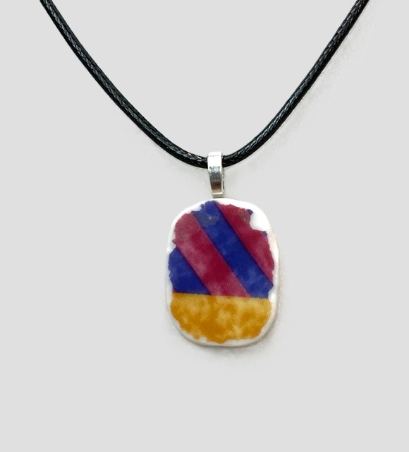 Cute Little Gold, Blue, and Mauve Pendant