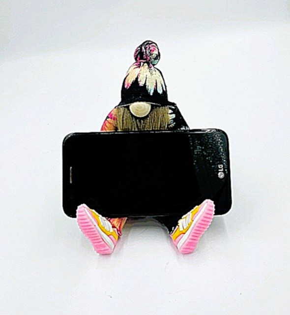Flowery Phone Stand Gnome