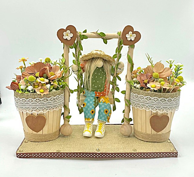 Flowery Swinging Gnome