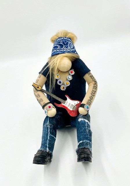 Guitar Hippie Girl Gnome