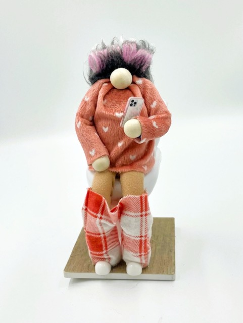 Lady with Curlers Potty Gnome