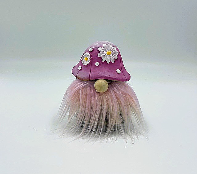 Pink Daisy Mushroom Gnome